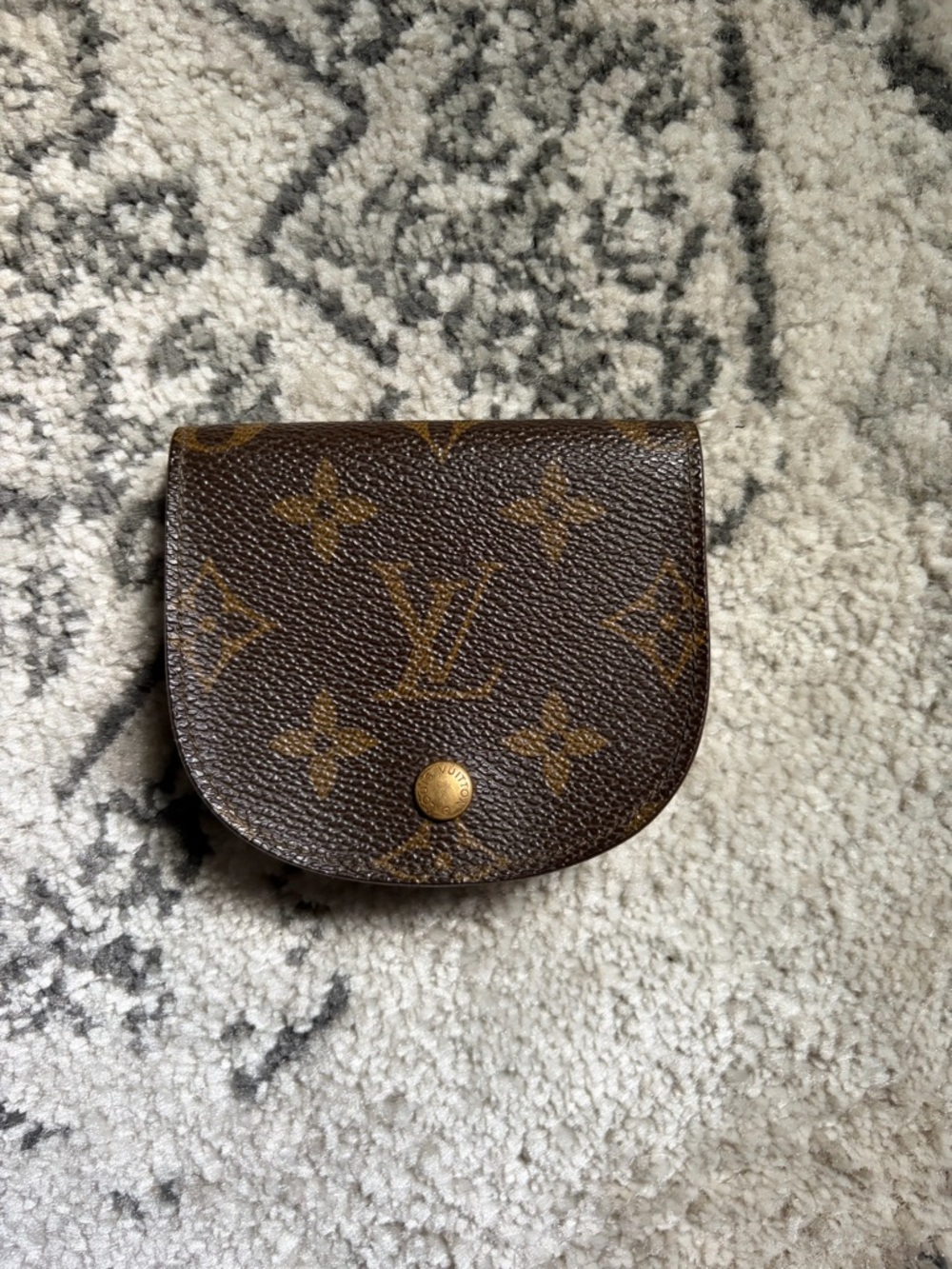Louis Vuitton Monogram Coin Pouch in Brown and Gold